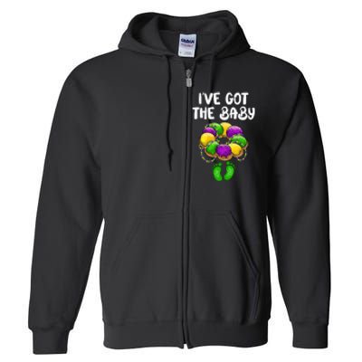 I Got The Baby Pregnancy Announcement Mardi Gras Family Full Zip Hoodie