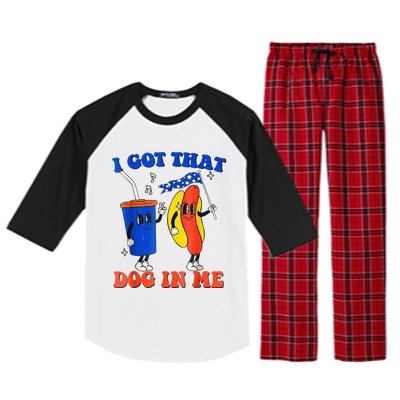 I Got That Dog In Me Funny Hot Dogs Combo 4th Of July Retro Raglan Sleeve Pajama Set