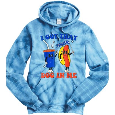 I Got That Dog In Me Funny Hot Dogs Combo 4th Of July Retro Tie Dye Hoodie