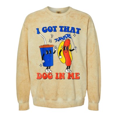 I Got That Dog In Me Funny Hot Dogs Combo 4th Of July Retro Colorblast Crewneck Sweatshirt