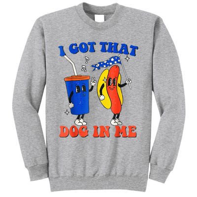 I Got That Dog In Me Funny Hot Dogs Combo 4th Of July Retro Tall Sweatshirt