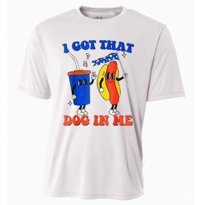 I Got That Dog In Me Funny Hot Dogs Combo 4th Of July Retro Cooling Performance Crew T-Shirt