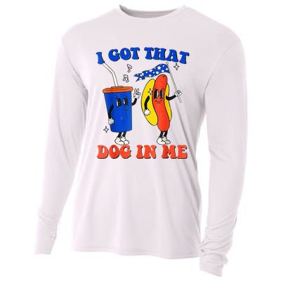 I Got That Dog In Me Funny Hot Dogs Combo 4th Of July Retro Cooling Performance Long Sleeve Crew