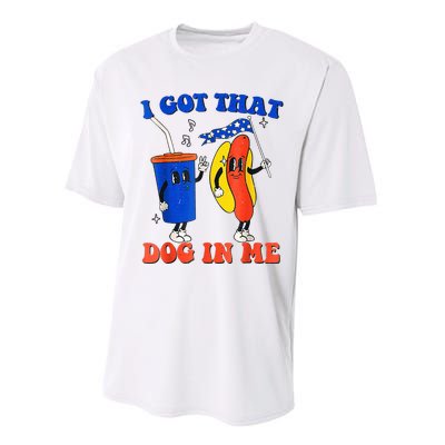 I Got That Dog In Me Funny Hot Dogs Combo 4th Of July Retro Performance Sprint T-Shirt