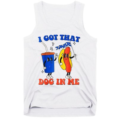 I Got That Dog In Me Funny Hot Dogs Combo 4th Of July Retro Tank Top