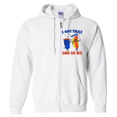 I Got That Dog In Me Funny Hot Dogs Combo 4th Of July Retro Full Zip Hoodie