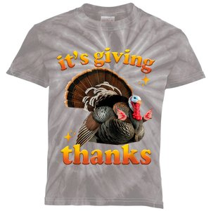 It’S Giving Thanks Turkey Thanksgiving Kids Tie-Dye T-Shirt