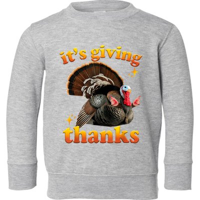 It’S Giving Thanks Turkey Thanksgiving Toddler Sweatshirt