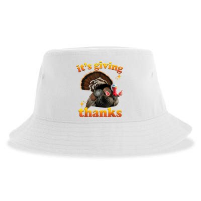 It’S Giving Thanks Turkey Thanksgiving Sustainable Bucket Hat