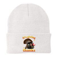 It’S Giving Thanks Turkey Thanksgiving Knit Cap Winter Beanie