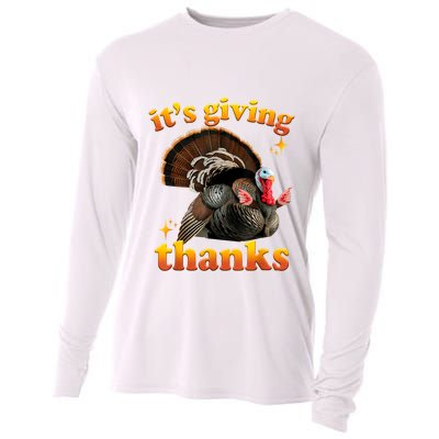 It’S Giving Thanks Turkey Thanksgiving Cooling Performance Long Sleeve Crew