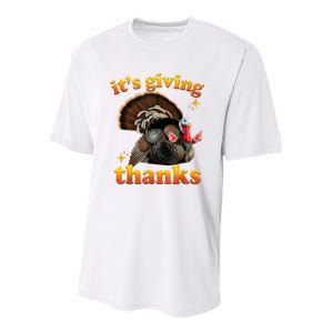 It’S Giving Thanks Turkey Thanksgiving Youth Performance Sprint T-Shirt