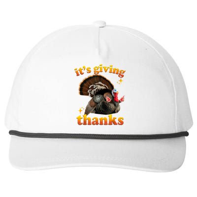 It’S Giving Thanks Turkey Thanksgiving Snapback Five-Panel Rope Hat