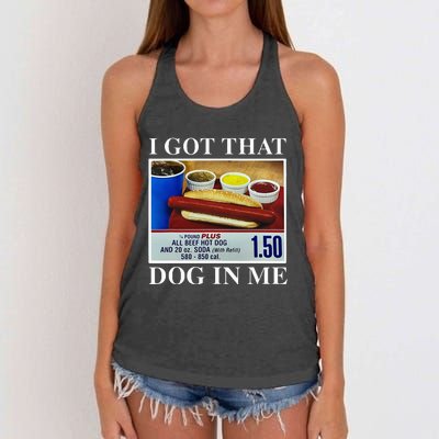 I Got That Dog In Me Funny Hot Dogs Combo Women's Knotted Racerback Tank