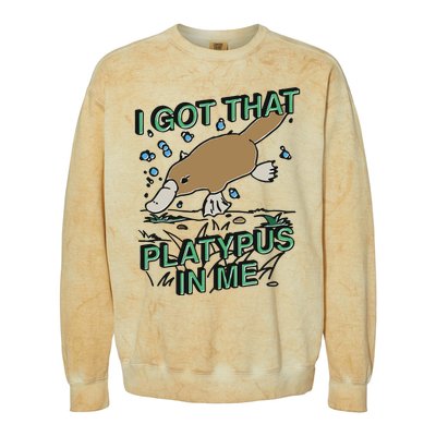 I Got That Platypus In Me Colorblast Crewneck Sweatshirt