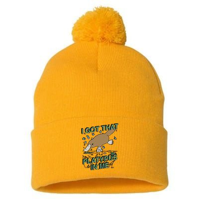 I Got That Platypus In Me Pom Pom 12in Knit Beanie