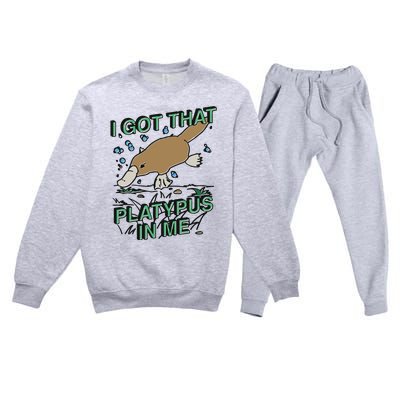 I Got That Platypus In Me Premium Crewneck Sweatsuit Set