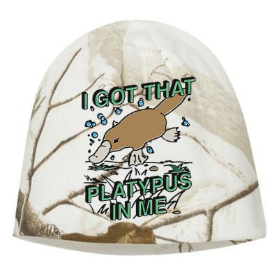 I Got That Platypus In Me Kati - Camo Knit Beanie