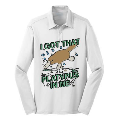 I Got That Platypus In Me Silk Touch Performance Long Sleeve Polo