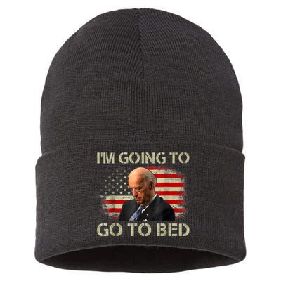 I’m Going To Go To Bed Funny Humor Sarcastic Sustainable Knit Beanie