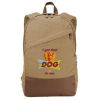 I Got That Corn Dog In Me Cotton Canvas Backpack