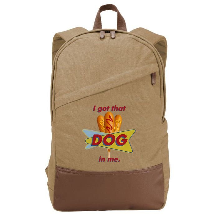 I Got That Corn Dog In Me Cotton Canvas Backpack
