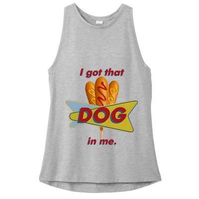 I Got That Corn Dog In Me Ladies PosiCharge Tri-Blend Wicking Tank