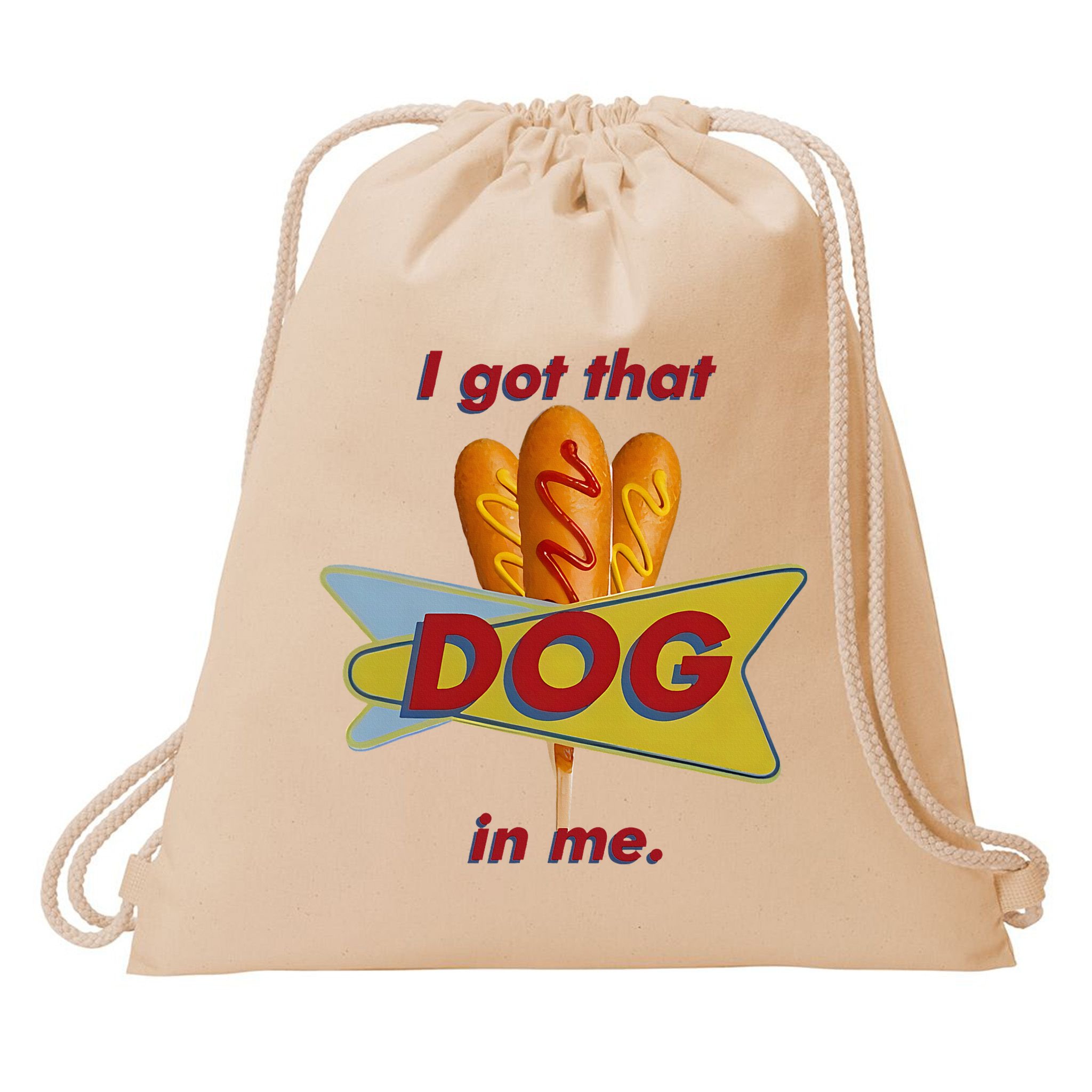 I Got That Corn Dog In Me Drawstring Bag