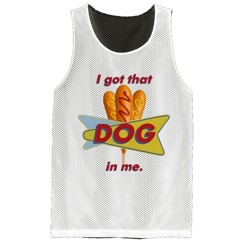 I Got That Corn Dog In Me Mesh Reversible Basketball Jersey Tank