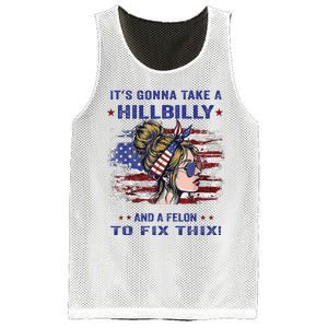 ItS Gonna Take A Hillbilly And A Felon To Fix Pro Trump Premium Mesh Reversible Basketball Jersey Tank