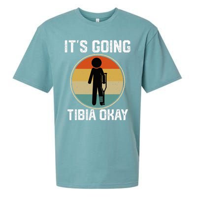 ItS Going Tibia Okay Broken Leg Ankle Knee Foot Get Well Sueded Cloud Jersey T-Shirt