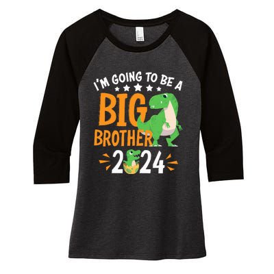 I'm Going To Be A Big Brother 2024 Pregnancy Announcement Women's Tri-Blend 3/4-Sleeve Raglan Shirt