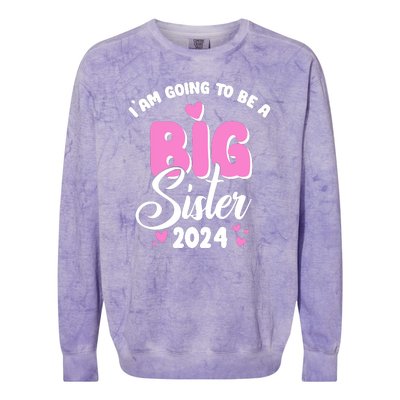 IM Going To Be A Big Sister 2024 Pregnancy Announcement Colorblast Crewneck Sweatshirt