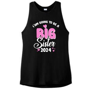 IM Going To Be A Big Sister 2024 Pregnancy Announcement Ladies PosiCharge Tri-Blend Wicking Tank