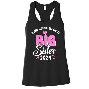 IM Going To Be A Big Sister 2024 Pregnancy Announcement Women's Racerback Tank