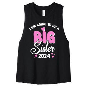 IM Going To Be A Big Sister 2024 Pregnancy Announcement Women's Racerback Cropped Tank