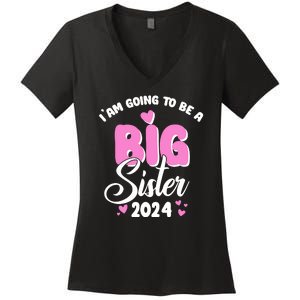 IM Going To Be A Big Sister 2024 Pregnancy Announcement Women's V-Neck T-Shirt