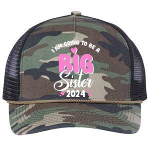 IM Going To Be A Big Sister 2024 Pregnancy Announcement Retro Rope Trucker Hat Cap