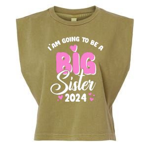 IM Going To Be A Big Sister 2024 Pregnancy Announcement Garment-Dyed Women's Muscle Tee