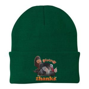 It’S Giving Thanks Turkey Thanksgiving Knit Cap Winter Beanie