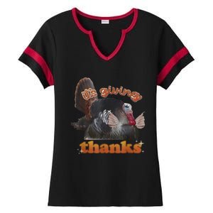 It’S Giving Thanks Turkey Thanksgiving Ladies Halftime Notch Neck Tee