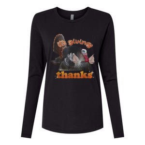 It’S Giving Thanks Turkey Thanksgiving Womens Cotton Relaxed Long Sleeve T-Shirt