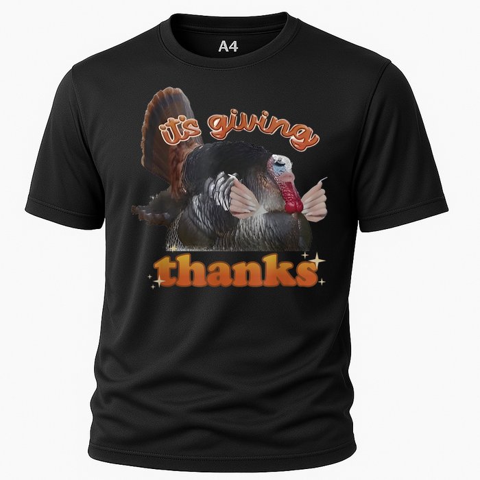 It’S Giving Thanks Turkey Thanksgiving Cooling Performance Crew T-Shirt