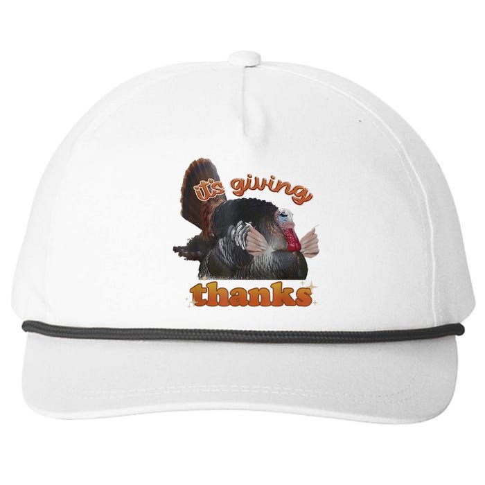 It’S Giving Thanks Turkey Thanksgiving Snapback Five-Panel Rope Hat