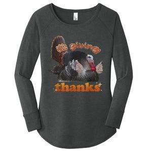 It’S Giving Thanks Turkey Thanksgiving Women's Perfect Tri Tunic Long Sleeve Shirt