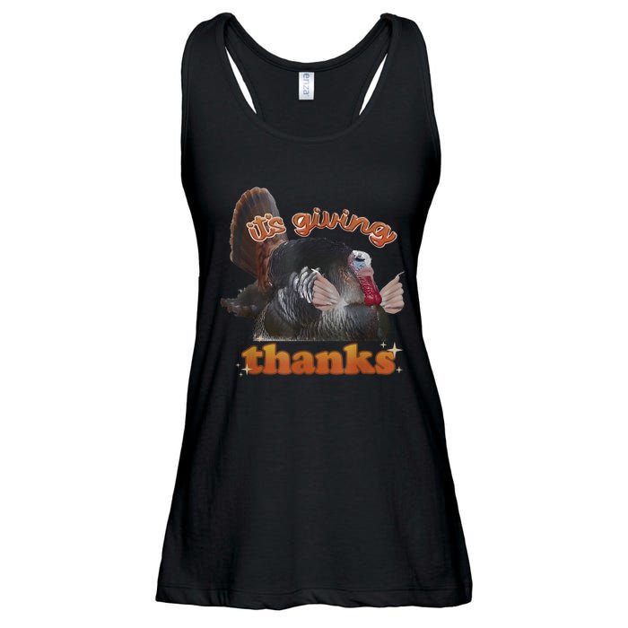 It’S Giving Thanks Turkey Thanksgiving Ladies Essential Flowy Tank