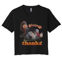 It’S Giving Thanks Turkey Thanksgiving Women's Crop Top Tee