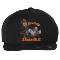 It’S Giving Thanks Turkey Thanksgiving Wool Snapback Cap