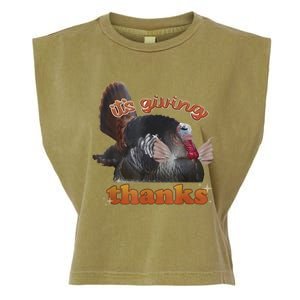 It’S Giving Thanks Turkey Thanksgiving Garment-Dyed Women's Muscle Tee