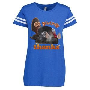 It’S Giving Thanks Turkey Thanksgiving Enza Ladies Jersey Football T-Shirt